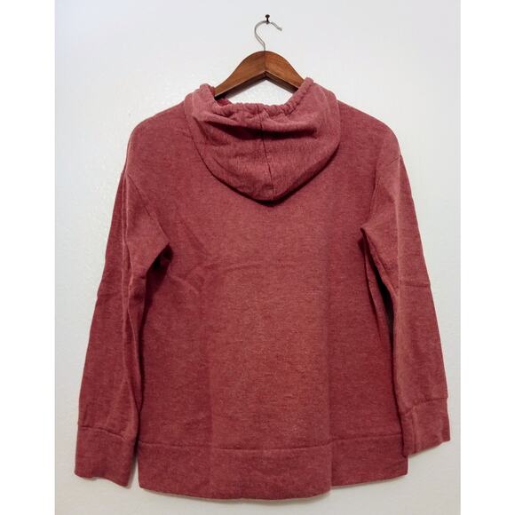 Zoe + Liv Women's Hoodie Geometric Symbols Burgundy Pullover Sweatshirt SZ M - Picture 3 of 6